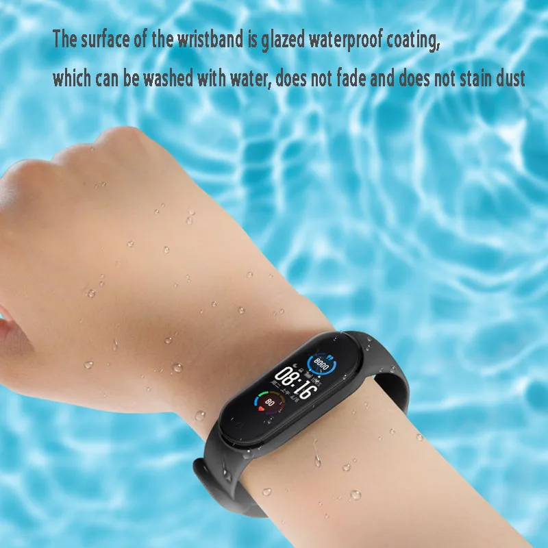 Ремешок для часов Mi band 3 4 5 6 7 версия NFC Воздухопроницаемый силиконовый ремешок