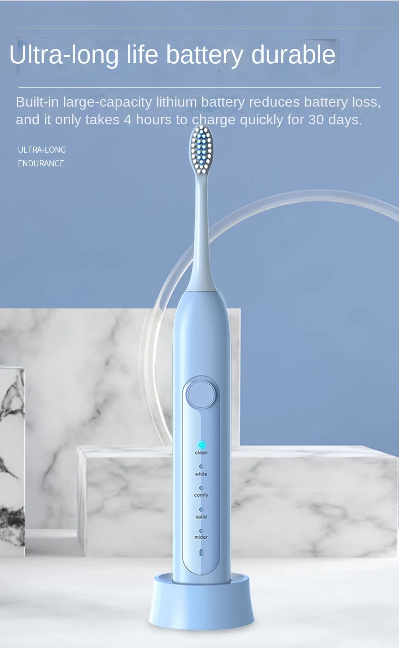 Беспроводная звуковая электрическая зубная щетка es для взрослых полностью