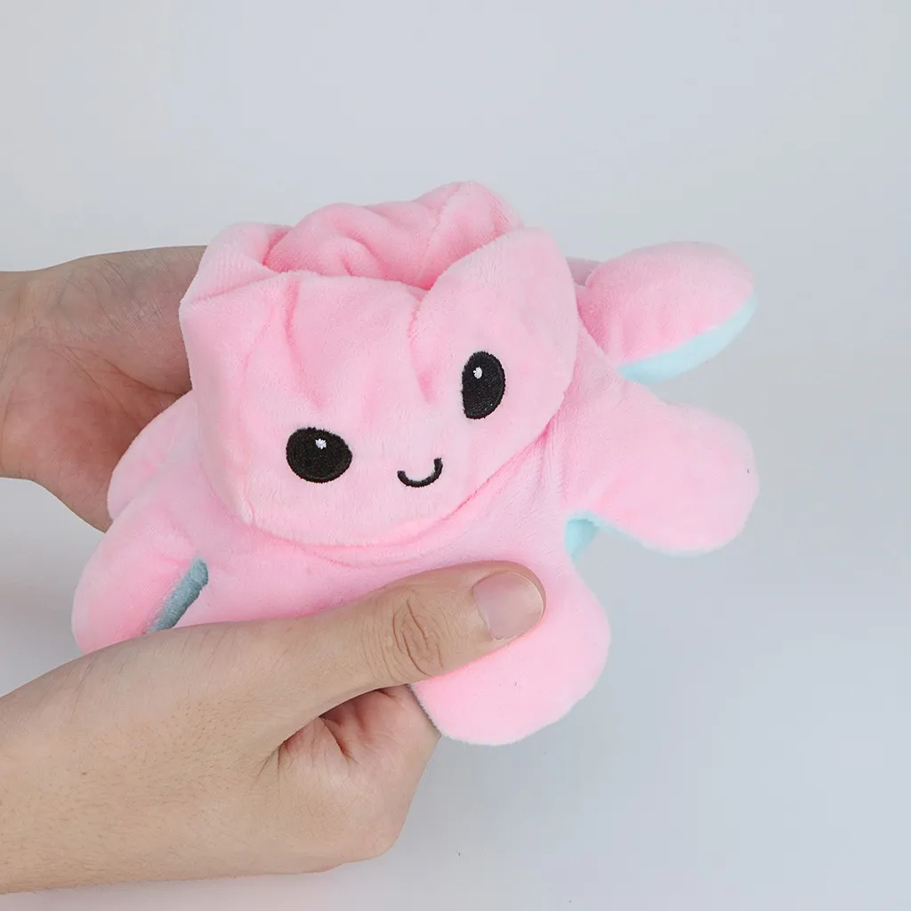 Двусторонняя кукла Octopu с откидной крышкой разные настроения Poulpe Peluche réversible