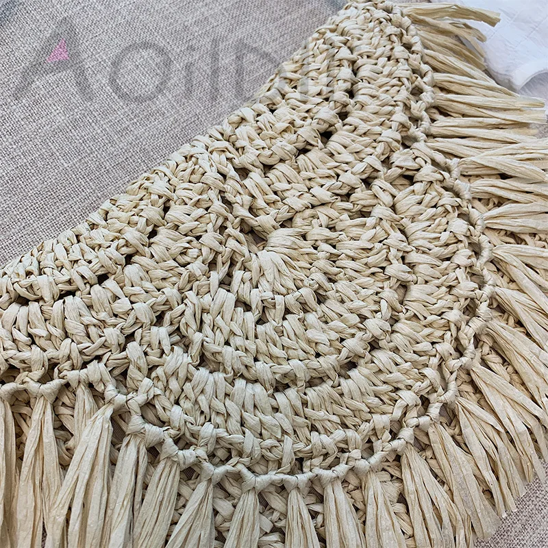 Женская сумка зеленая соломенная ручной работы Повседневная пляжная сумка|Сумки