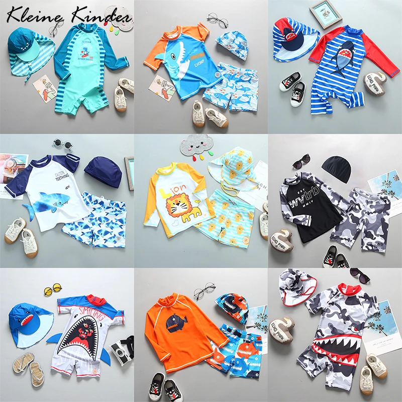 Купальный костюм для мальчиков UPF50 + с защитой от ультрафиолета цельный принтом