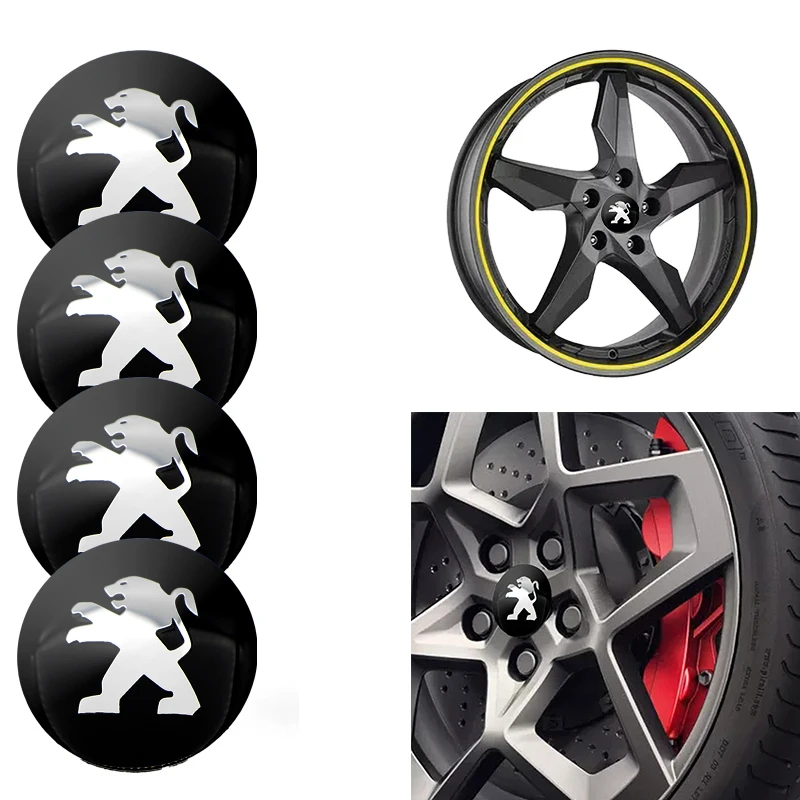 Наклейки на ступицу колеса 4 шт. 56 мм наклейки Пылезащитная Эмблема для Peugeot 107 108 206