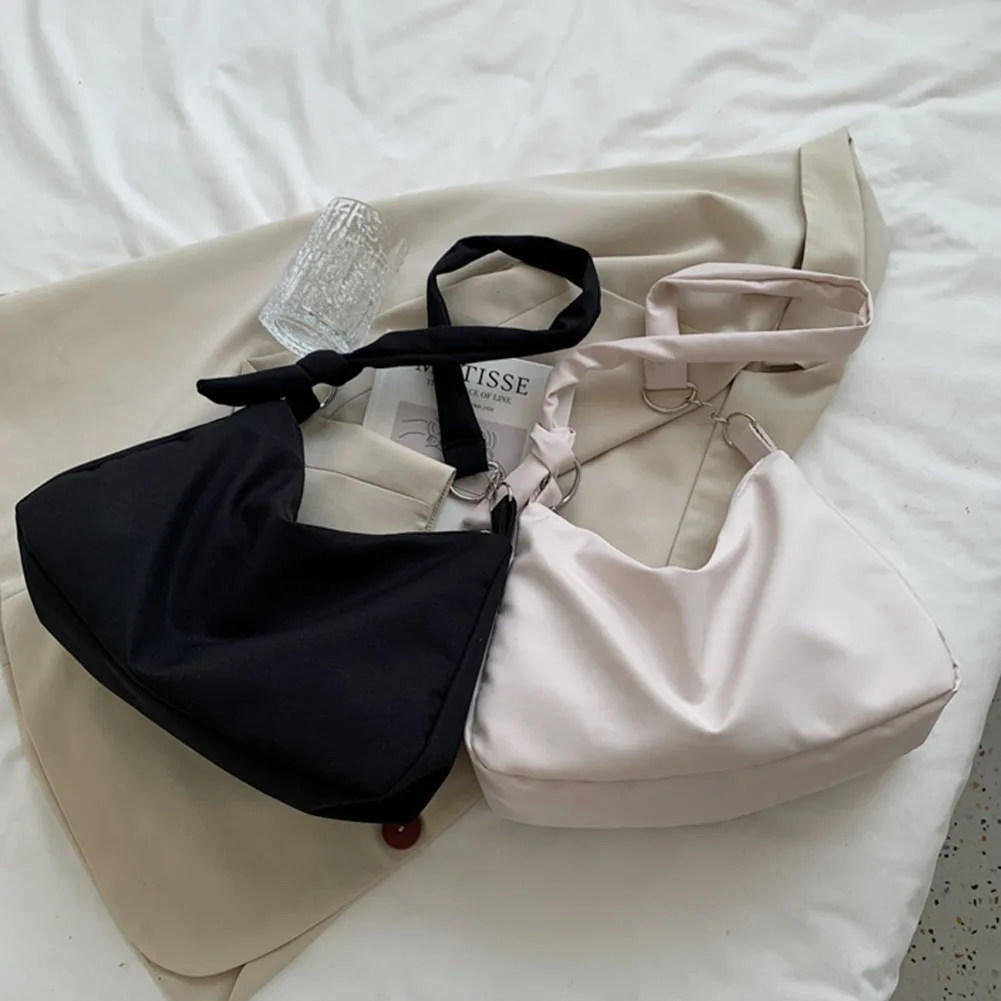 

Женская сумка, однотонная сумка-шоппер через плечо, женская модная повседневная тканевая вместительная сумка для женщин 2021