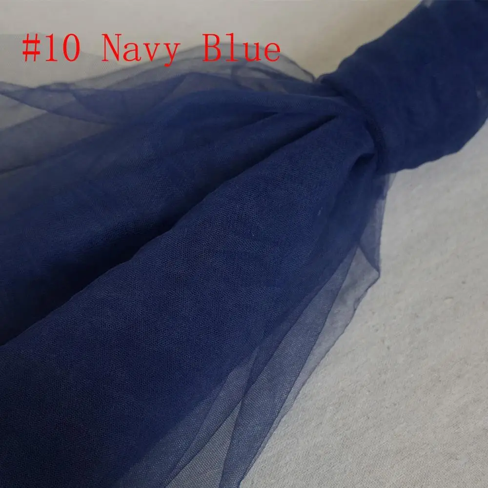 10 Navy 3 м/5 м Лот 160 см Тюлевая сетчатая кружевная ткань 16 цветов мягкая кружевная ткань для свадебных торжеств DIY занавес Свадебный декор - Color: 10 Navy