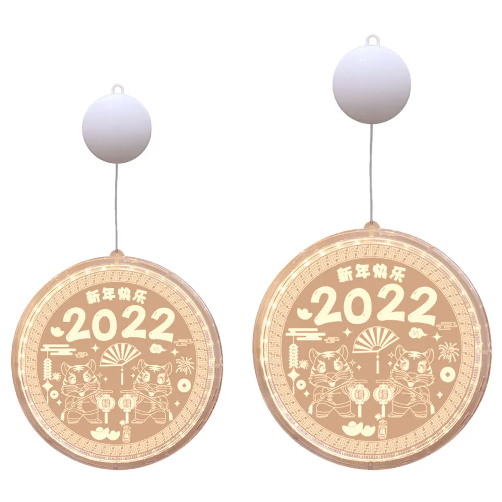 

Светодиодный новогодний подвесной светильник на присоске, сказочный светильник с тематикой послевесеннего фестиваля, 3D для украшения сада...