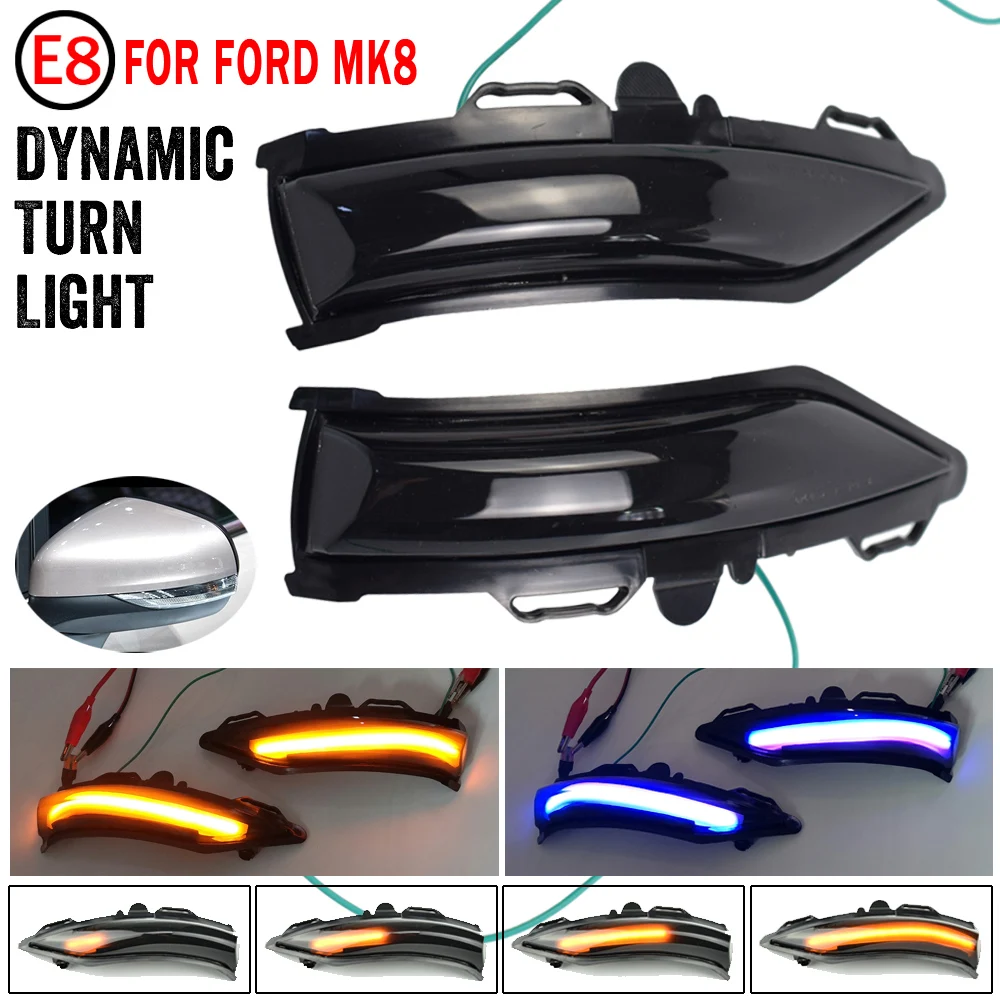 

2pcs For Ford Fiesta MK8 19+ Car Accessories LED Dynamic Turn Signal Side Wing Mirror Indicator Light Lamp