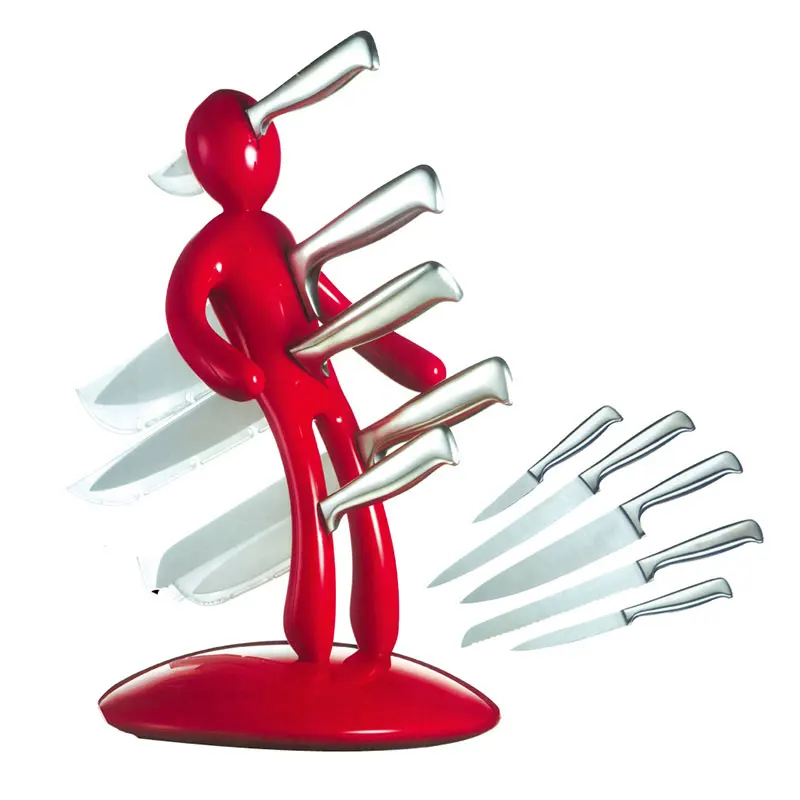 

Stainless Steel Cutter Blocks Set for Kitchen 5-Piece Novelty Human Body Shape Unique Holder Cutter Shelf B2Cshop