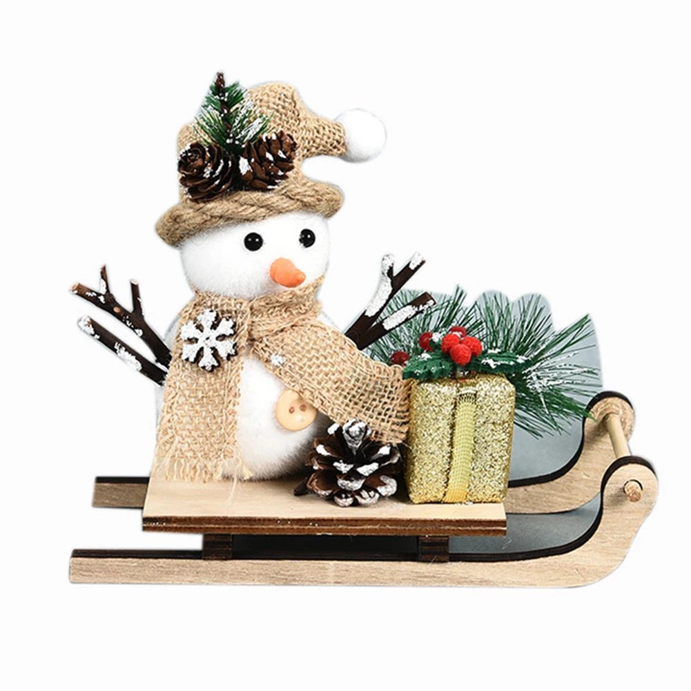 Рождественские украшения Санта снеговик медведь рождественские сани Новогодний