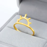 simple sun ring stainless steel jewelry rose gold color sunset rings for women girls anillo hombre best friends gifts