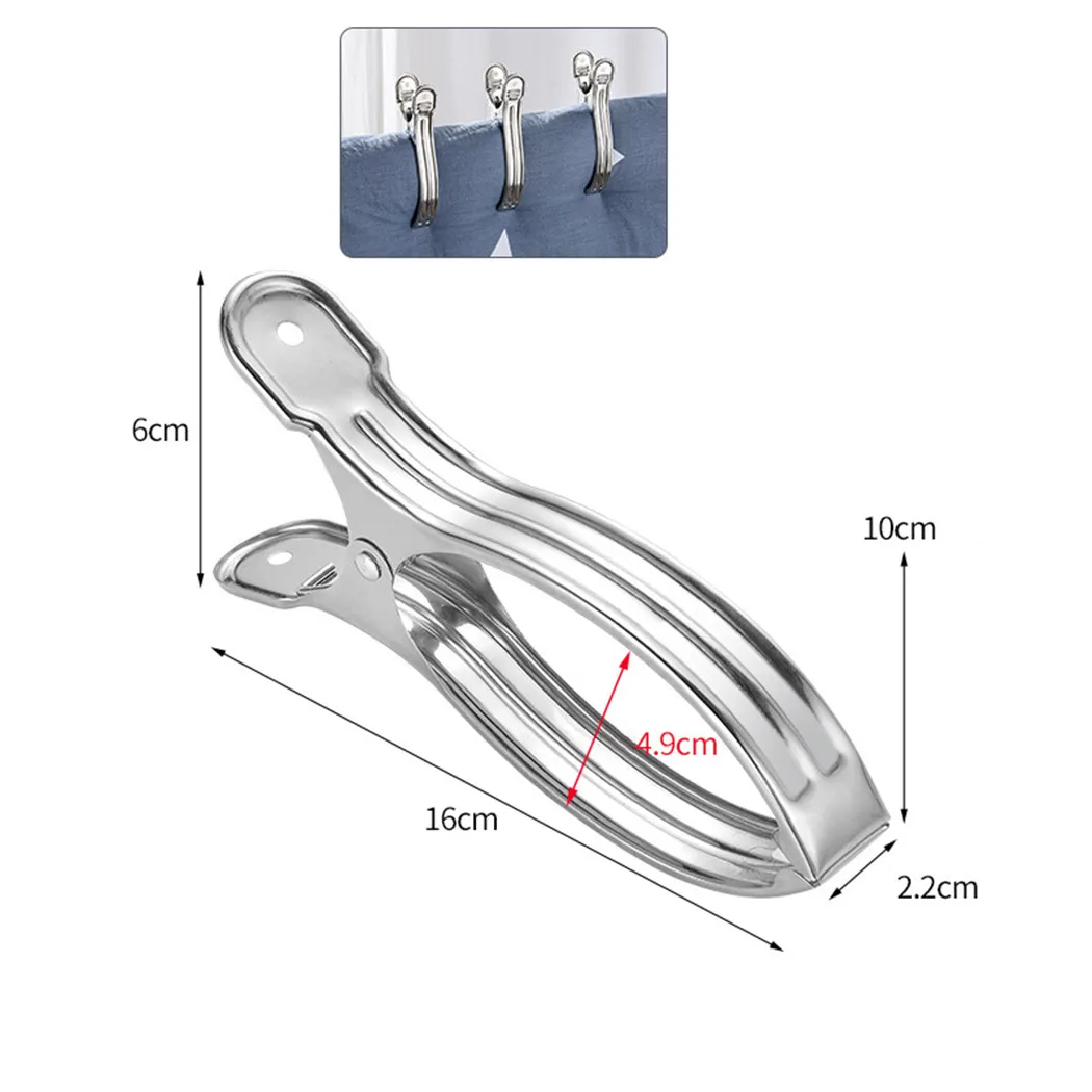 

3pcs Clothespin Stainless Steel Strong Clothes Clothespins Quilt Clothes Clips Large Windproof 100% Brand New And High Quality