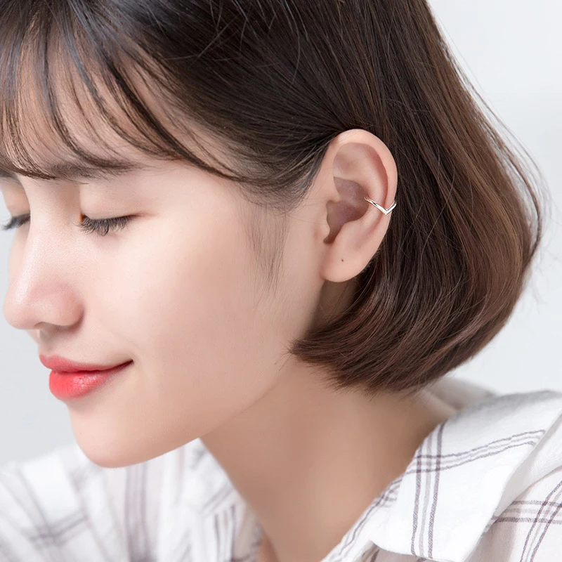 Серьги-клипсы женские из серебра 925 пробы V-образные | Украшения и аксессуары