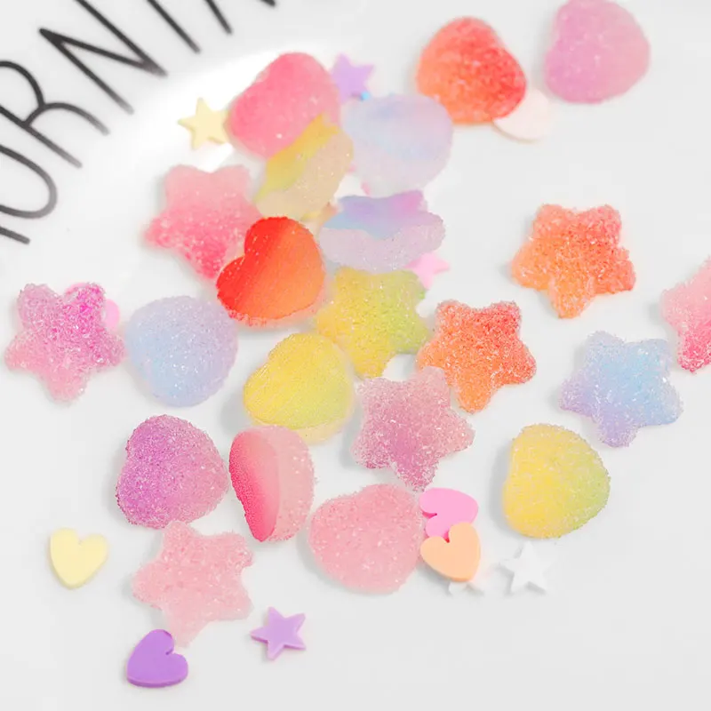 Ювелирное изделие для ногтей Gummy Красочные Блестки Прекрасный Персик Сердце