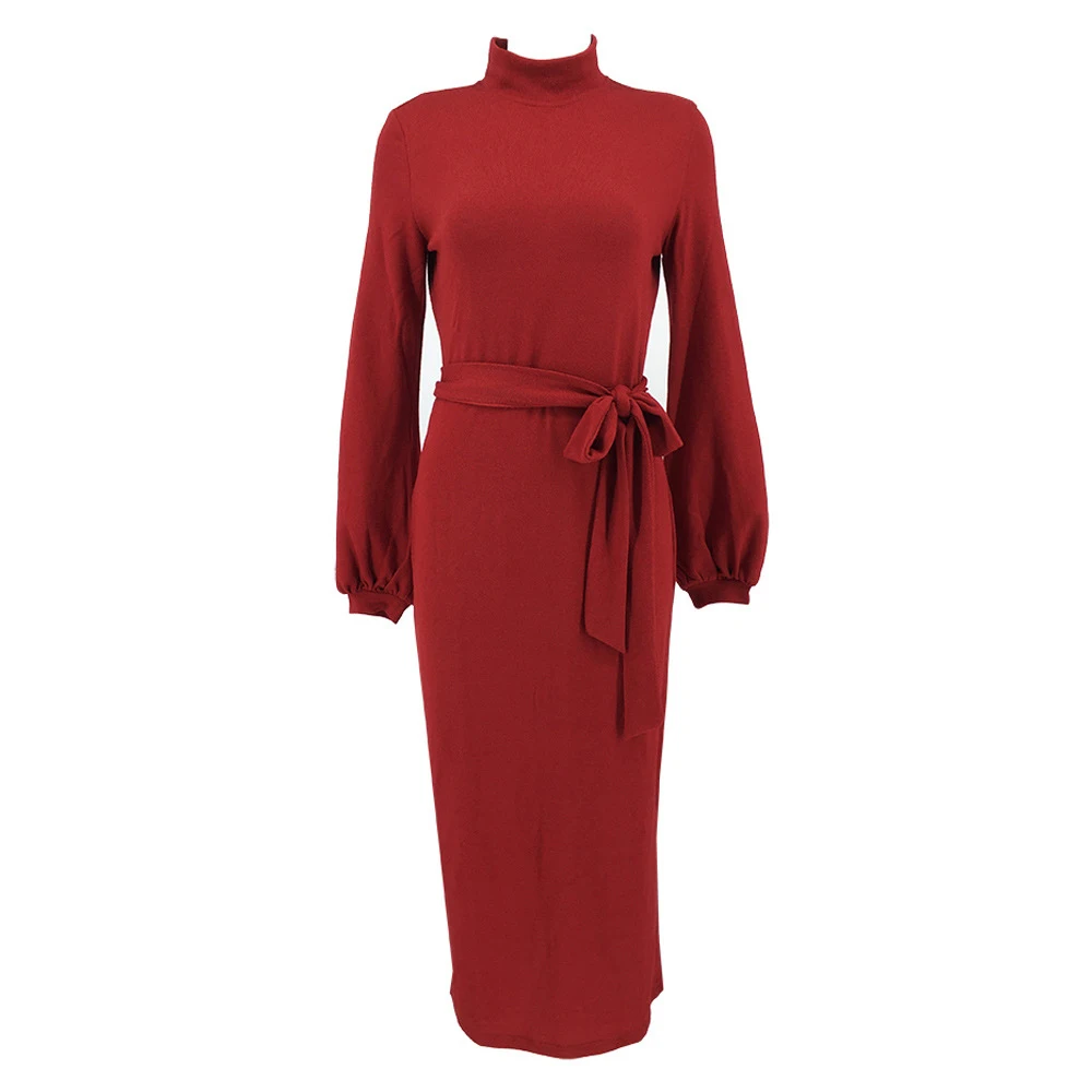 Длинное платье осень-зима элегантное женское облегающее с длинным рукавом