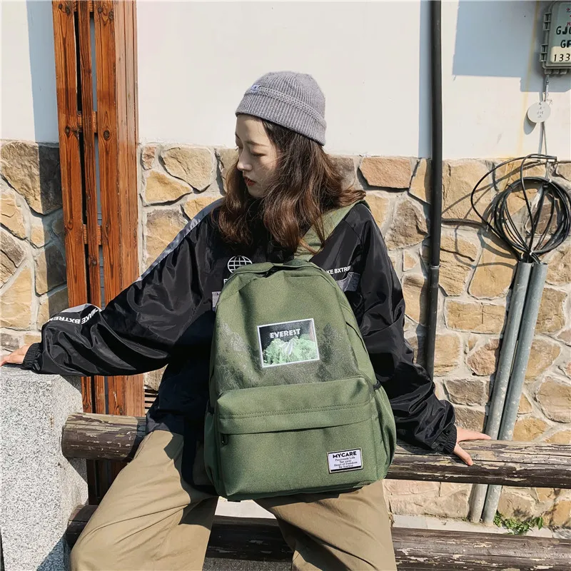 Женский холщовый рюкзак с принтом повседневный вместительный школьный ранец