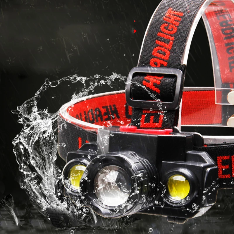 Powerful XP-E Q5 &ampamp COB Led Headlamp Use Rechargeable 18650 Battery Headlight Zoomable Head Flashlight Lamp Torch Light Camping | Лампы и