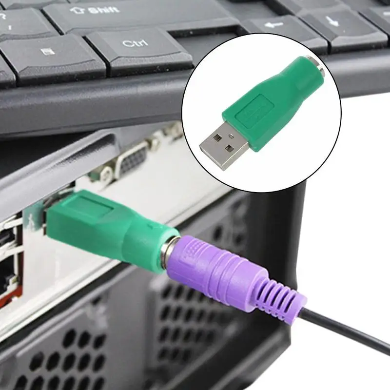 2022 New 1/2Pcs USB Female To PS2 PS/2 Male Adapter Converter Keyboard Mice Mouse Accessories Futural Digital Green Hot Selling |