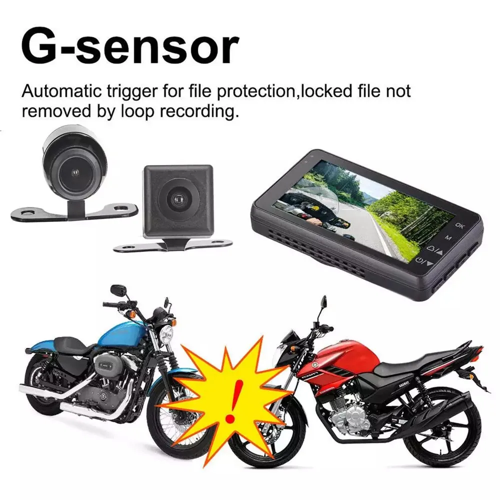Мотоцикл Камера DVR мотор 3 0 720P Dash Cam Специальная двойная трек спереди