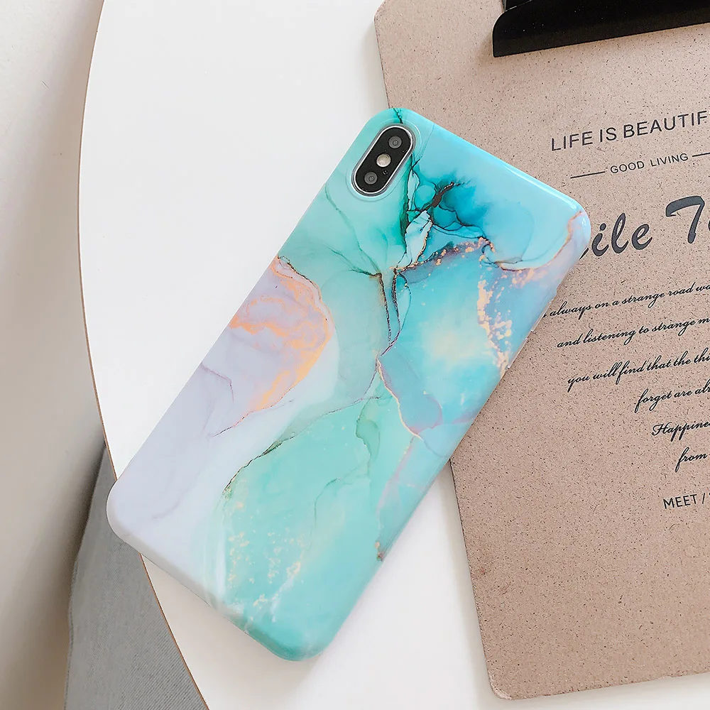 Мягкий силиконовый чехол для iPhone XR XS MAX 11 Pro Max мраморный 6 6S 7 8 Plus X красивый IMD