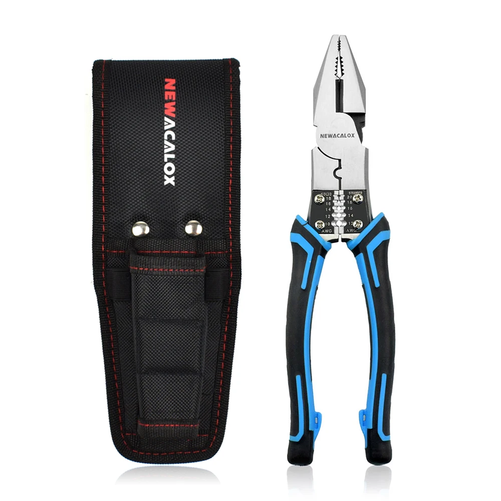 N-ML3B-9 Pliers Набор многофункциональных плоскогубцев NEWACALOX 8 дюймов, комбинированные плоскогубцы, щипцы для зачистки проводов/щипцы/резак, прочные плоскогубцы, диагональные плоскогубцы, ручные инструменты - Цвет: N-ML3B-9 Pliers