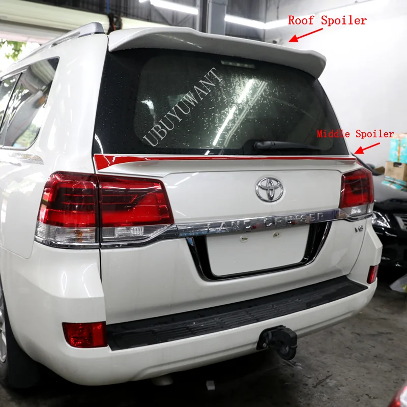 Для Toyota Land Cruiser LC200 2008 2019 ABS задний спойлер на крышу 16 19 Средний багажник для