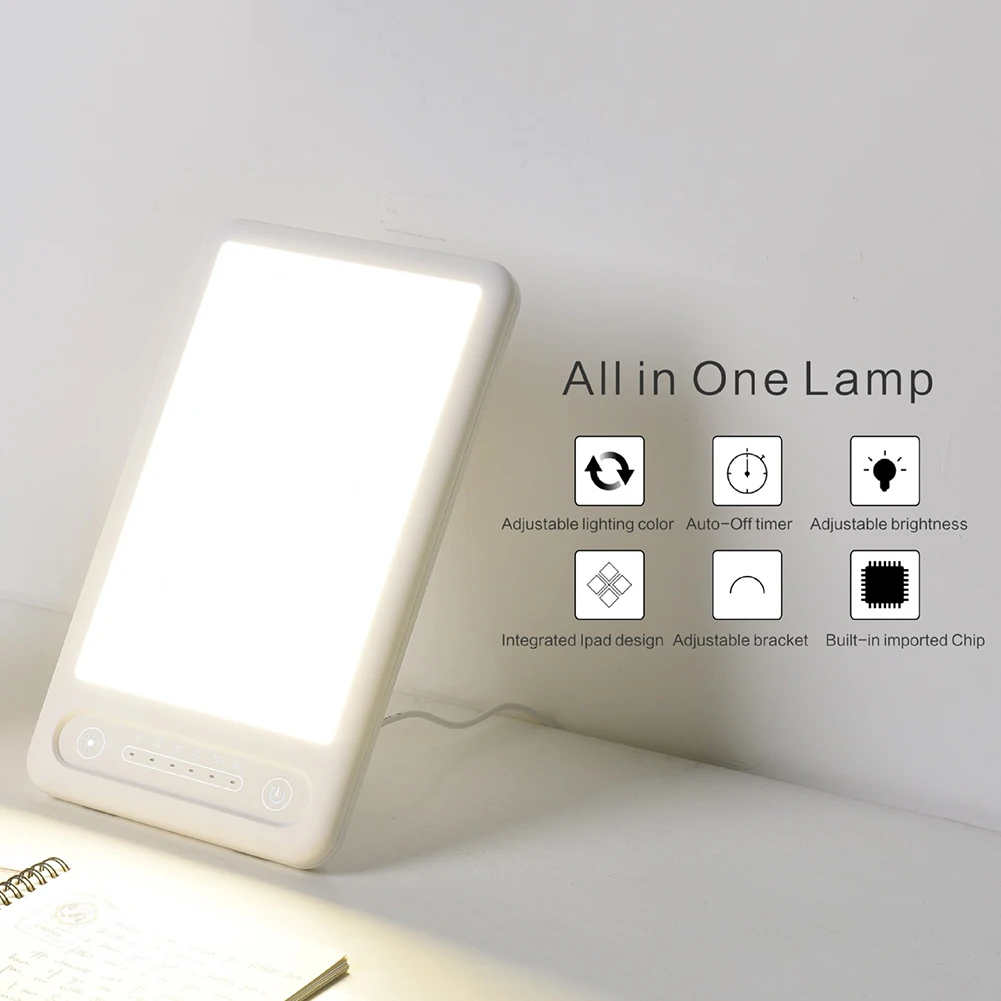 Portable Therapy Lamp Bright Sunlight UV Free 10000 Lux Light with 3 Color Lights Touch Control for Home | Красота и здоровье