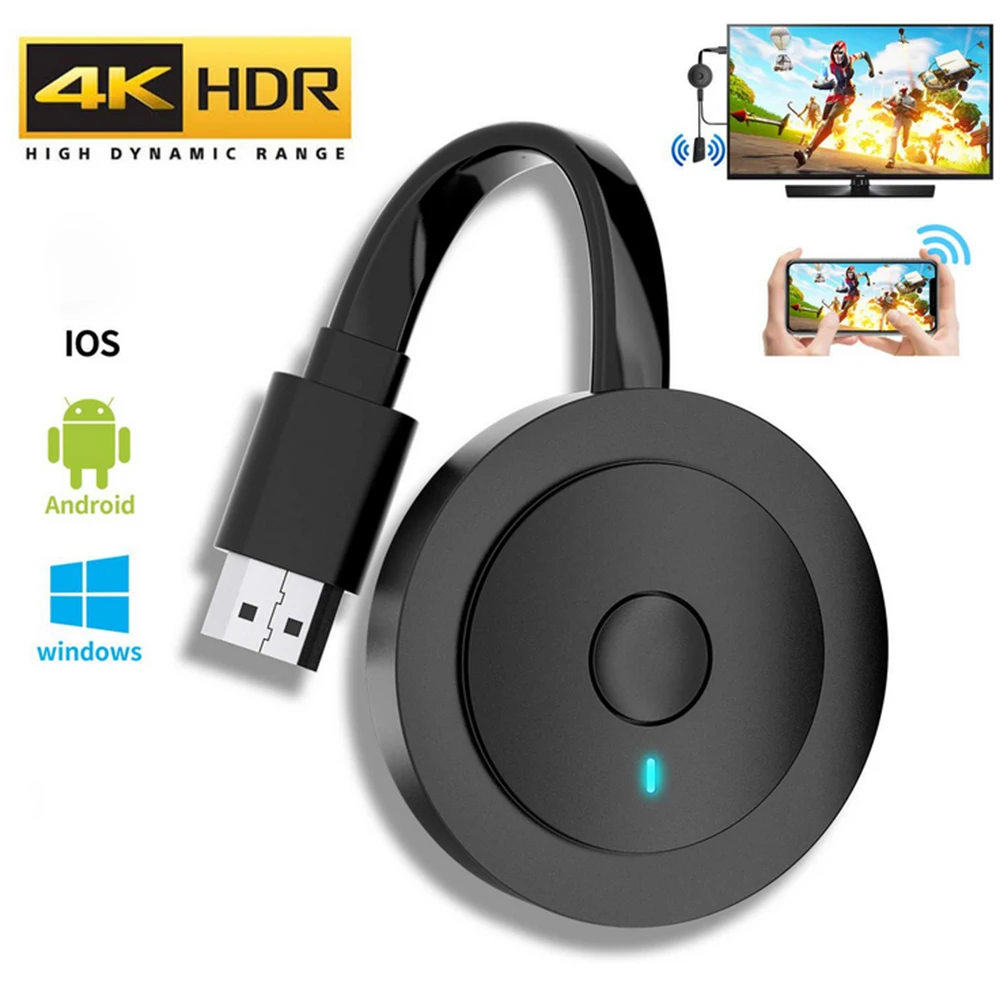 

Wireless Display Dongle 4K HD HDMI-Compatible Display Receiver 2.4G Dongle Adapter for iPhone Android /Monitor/Projector/Laptop
