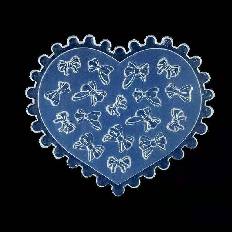 Форма для вырезания ногтей 3D Силиконовая в виде банта 1 шт. форма стемпинга с