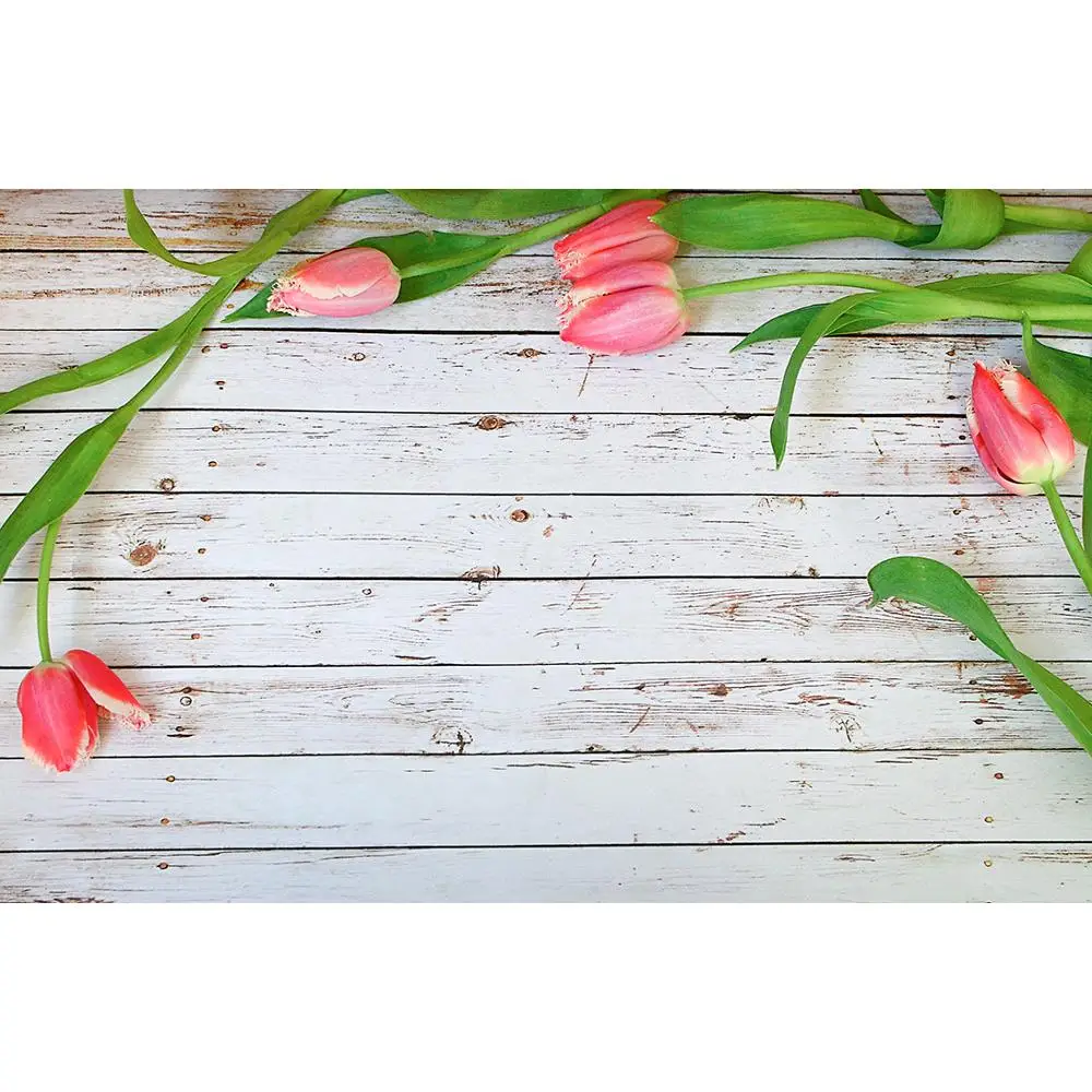 

SHENGYONGBAO Vinyl Custom Photography Backdrops Prop scenery+ Flower and Wooden Planks Photography Background 200207FK-00014