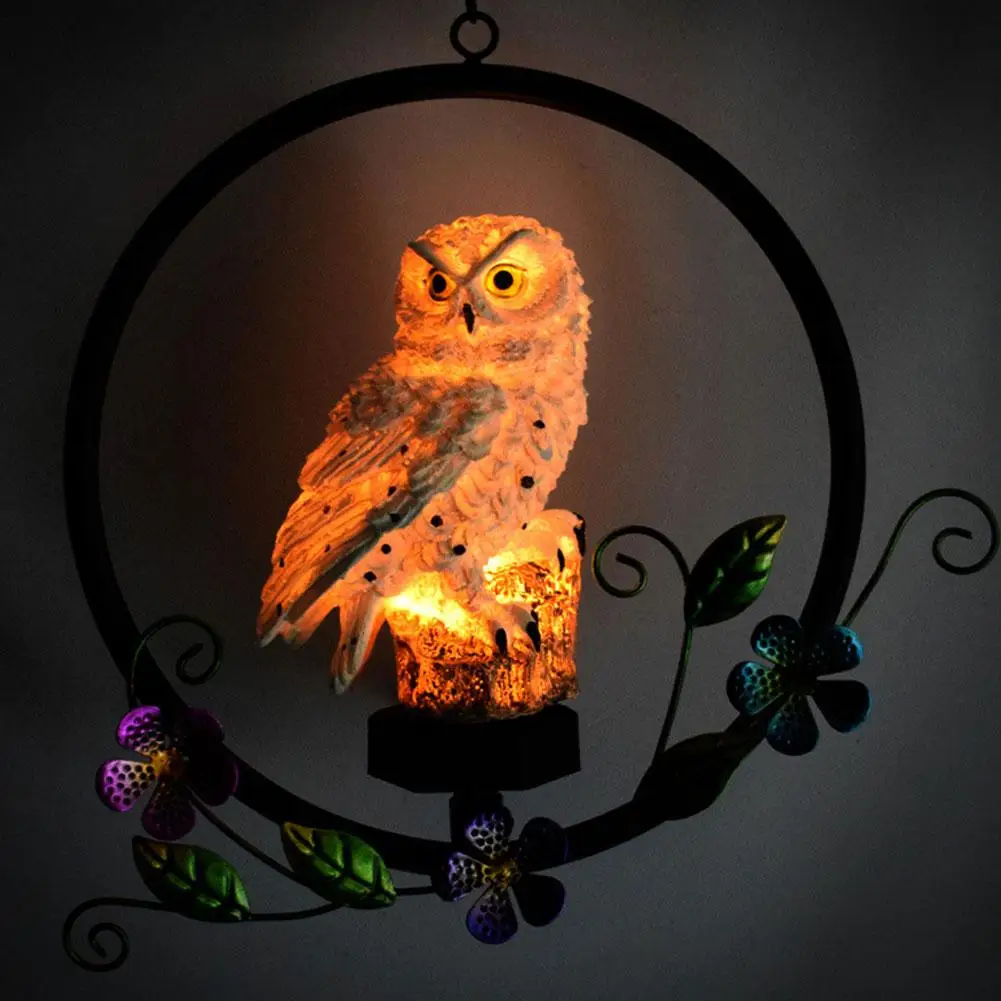 New LED Solar Light Owl Resin Easy To Install Waterproof Hang For Garden Lawn | Лампы и освещение