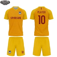 irregular strip design orange yellow sublimation printing custom team clothes personlize player soccer uniform kits