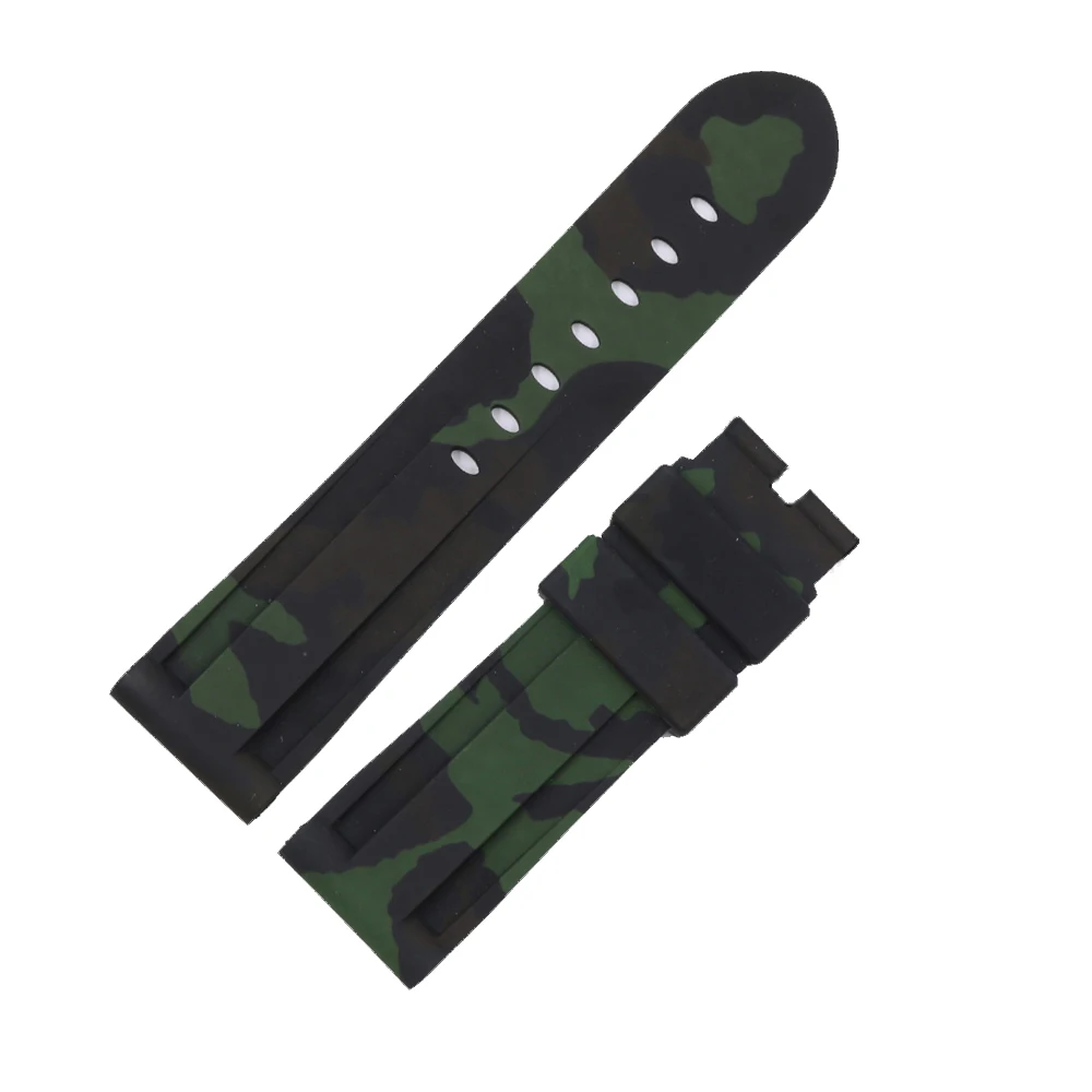 CARLYWET 38 40 42 44mm Top Quality Camo Pure Silicone Rubber Replacement Wrist Watchband Strap For Iwatch Series 4/3/2/1