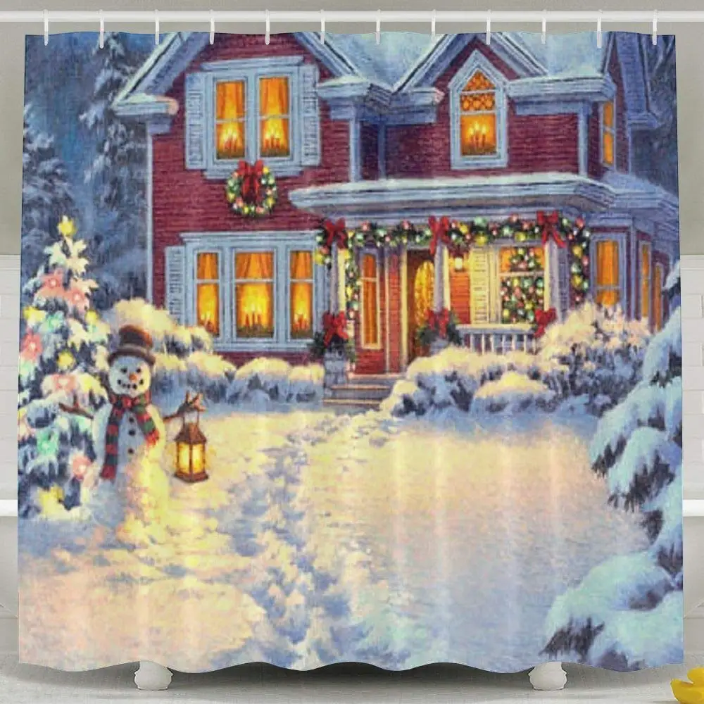 Дом снеговика занавеска для душа замечательный и креативный дизайн ванной Декор