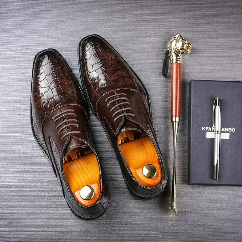 Мужские модельные туфли на шнуровке деловые оксфорды для офиса большие размеры