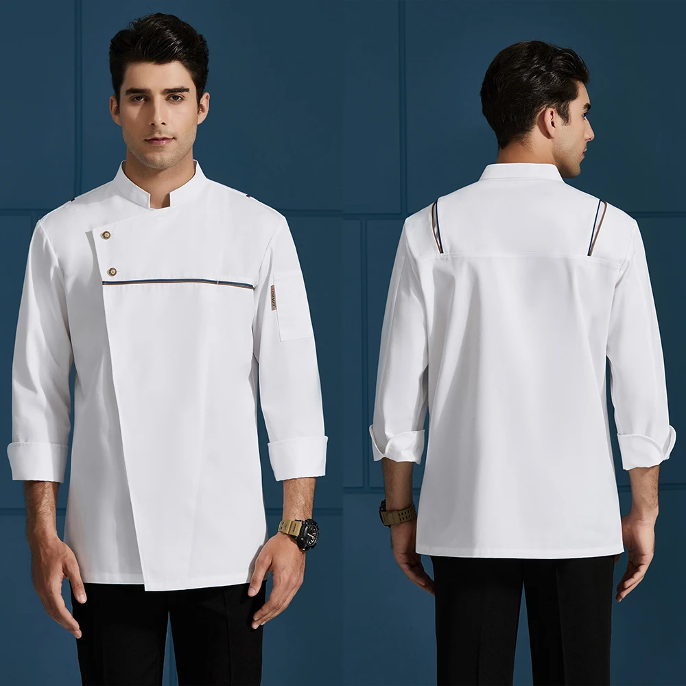 Высококачественная Униформа шеф повара с длинным рукавом рабочая куртка для