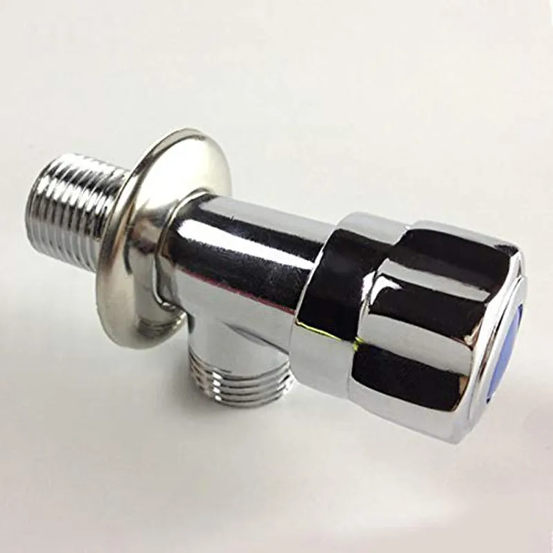 Трехходовой угловой клапан медный треугольный взрывозащищенный сердечник синий