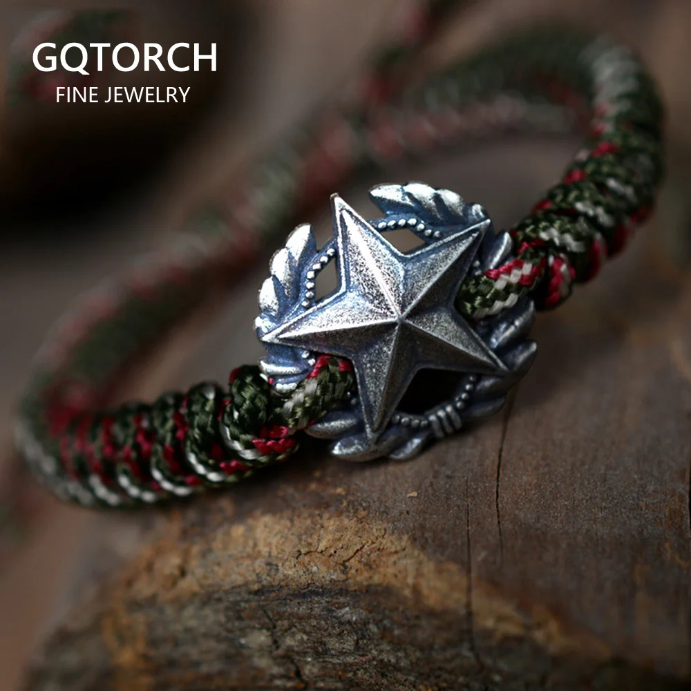 Зонт ручной работы веревочные браслеты военные Болельщицы знак из серебра 925