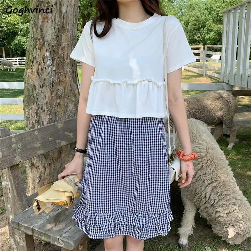 

Skirts Women Plaid Sweet Girls Mini Comfortable Minimalist Baggy Student Harajuku Ladies Chic Vintage Holiday Popular New Faldas