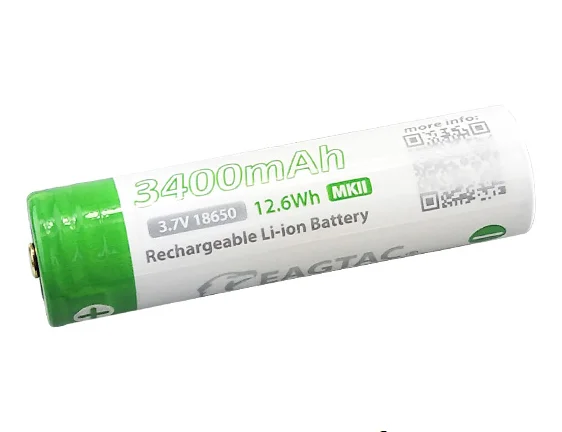 EAGTAC 18650 3400mAh 3 7 V Защищенный Литий-ионный аккумулятор (10А разряда) латунный