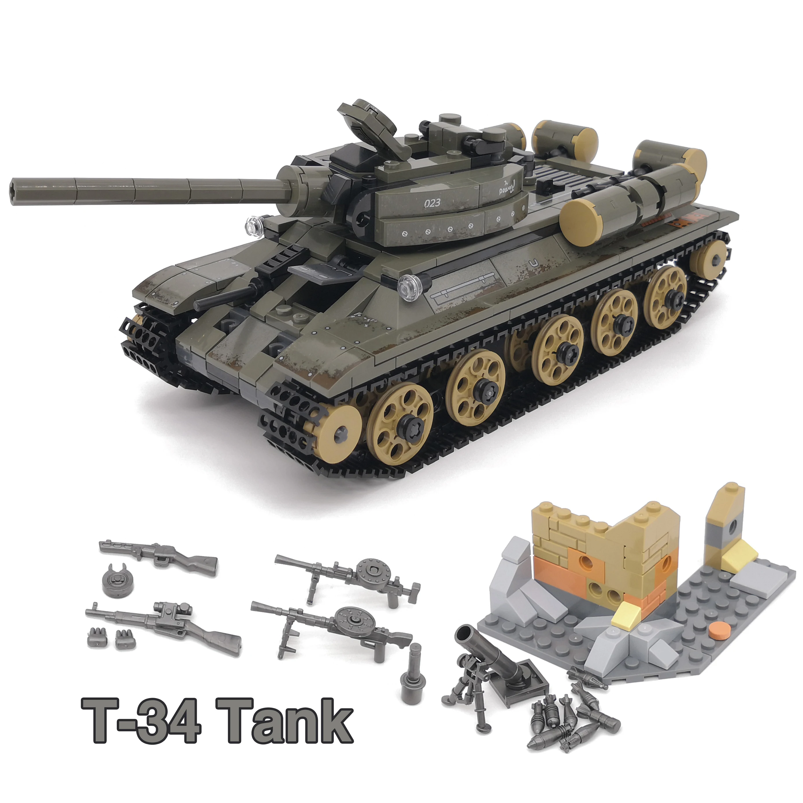 Военная техника строительные блоки для модели среднего танка MOC WW2 Советская