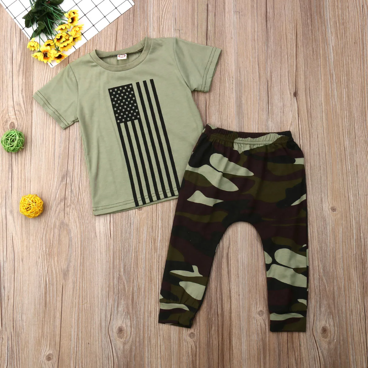 

Pudcoco 2020 0-3Y New Toddler Infant Baby Boys Clothes Sets Tops T-Shirt Camo Long Pants Outfits Sunsuit