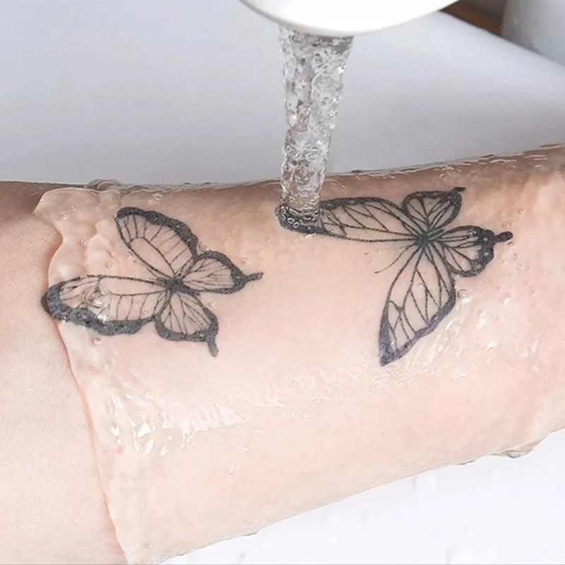 Temporary Butterfly Tattoos Stickers For Little Girls Sleeve Lifelike Sexy Moon Body Art Arm Fake Tattoo Edges Sticker Decals
