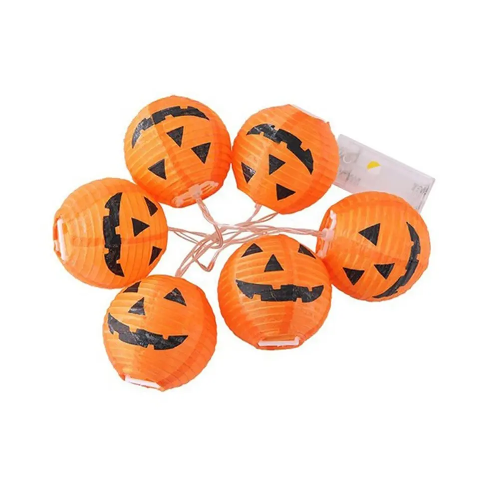 

6pcs Led Hanging Halloween Pumpkin Lantern 3d Diy String Light Lamp Props Outdoor Family Party Decoration