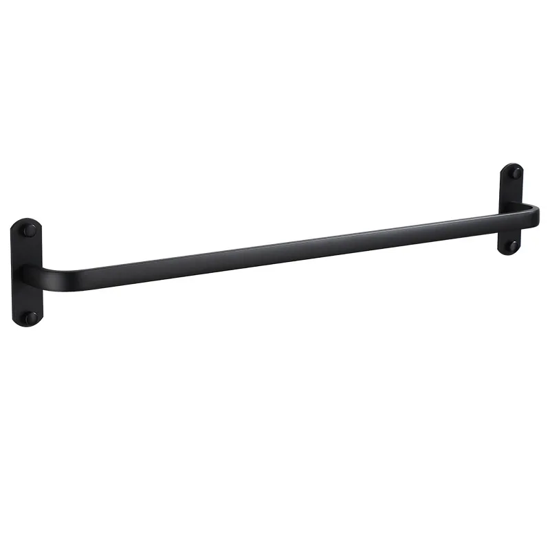 

Aluminum Black Towel Rack Bar Wall-Mounted Toilet Space Aluminum Towel Bar with Hook Bathroom Accessories