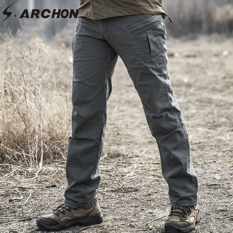 

S.ARCHON IX8 Tactical Workout Cargo Pants Men SWAT Army Combat Military Trousers Casual Cotton Many Pockets Stretch Pants Male