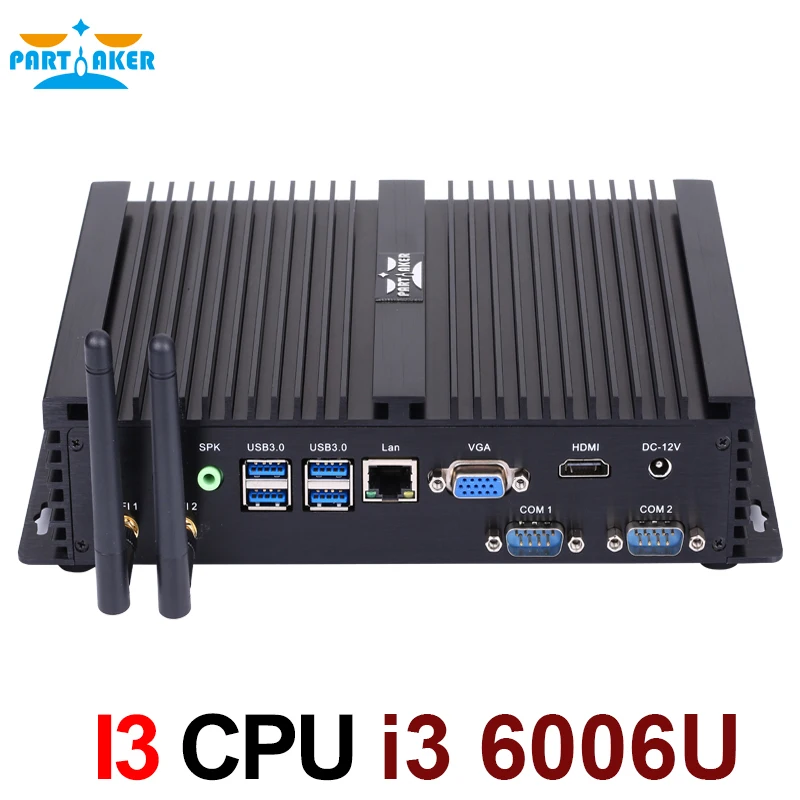 Intel Core i3 6157U Skylake Industrial Mini PC Barebone Linux Micro Computer Win10 HTPC 300M Wifi VGA HDMI 2 COM Ports