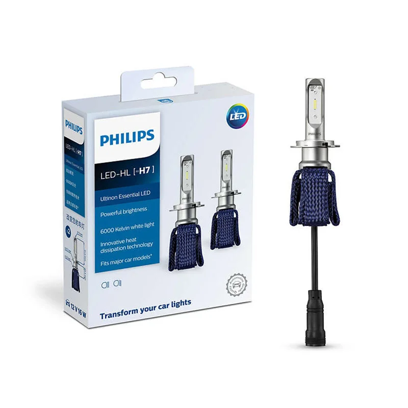 Philips Ultinon Эфирное светодиодный H4 H7 9003 светодиодный автомобиль Hi/короче спереди и длиннее сзади) луч 6000 К яркий белый светильник Авто головного средства ухода за кожей Шеи светильник H8 H11 H16 9005 9006 HB3 HB4