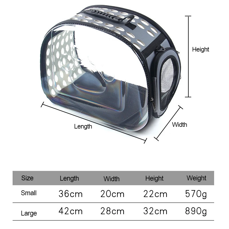 Прозрачная Сумка переноска для кошек и собак космическая капсула складная