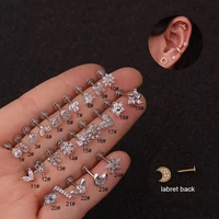 1pc 16g labret ring piercing ear cartilage earrings piercing heart star moon ear piercing jewelry