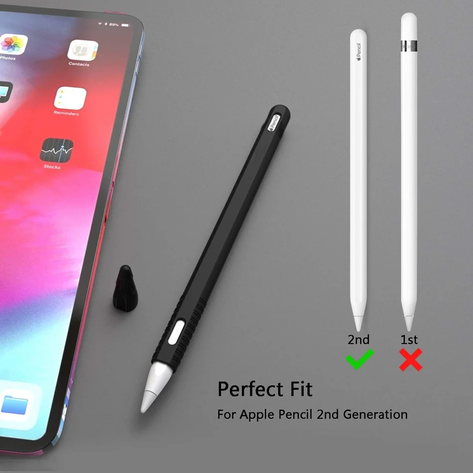 Фото Мягкий чехол для Apple Pencil 2nd, силиконовый чехол-держатель для стилуса, совместимый с iPad Pencil 2, защитный чехол для планшета №5