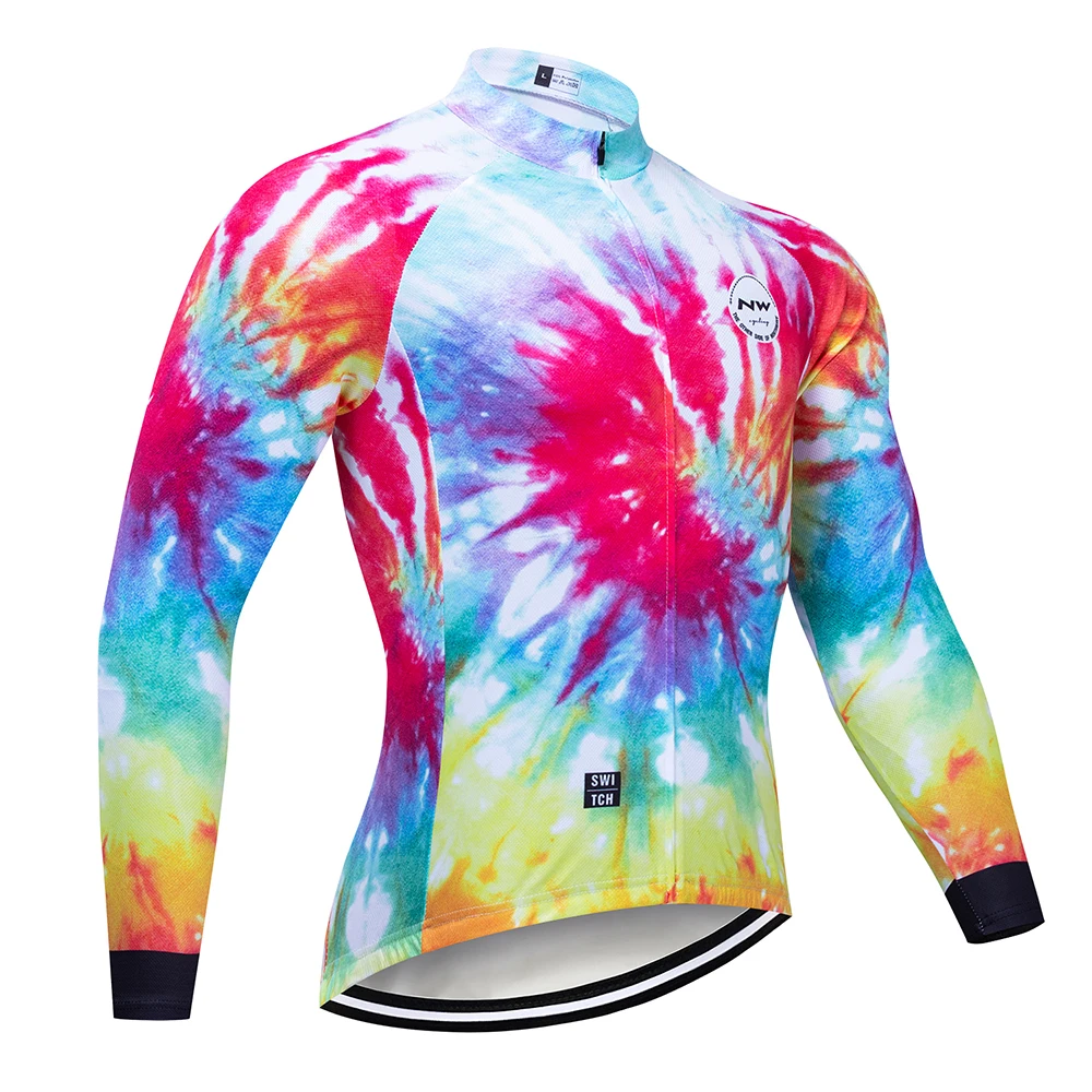 Long jersey Northwave Pro Team Long Sleeve Breathable Cycling Jersey Set NW Clothing Men Suit Outdoor Sportful Bike MTB Clothes - Цвет: Long jersey